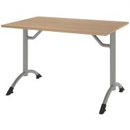 Table Cantate fixe 160x80 cm dégagement latéral - hêtre nat. vicenza/gris argent