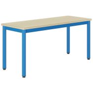 Table Carélie 130 x 50 cm fixe T3 stratifié chants alaisés coquille oeuf/bleu