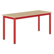 Table Carélie 130x50cm fixe méla hêtre chants polypro. - Mobidecor