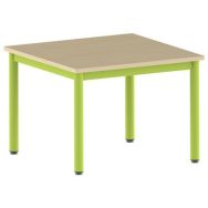 Table Carélie 80 x 80 cm fixe T3 stratifié hêtre miel - vert 1864