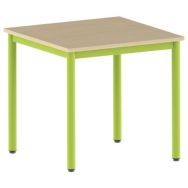 Table Carélie 80 x 80 cm fixe T6 stratifié hêtre miel - vert 1864