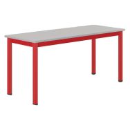 Table Carélie mobile 130x50 cm méla gris chants polypro. - Mobidecor