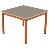 Table Carélie mobile 80 80 cm pieds stratifié polyuréthane - Mobidecor
