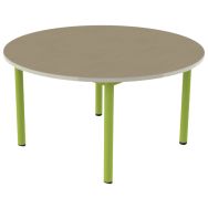 Table Carélie mobile ronde pieds stratifié polyuréthane - Mobidecor