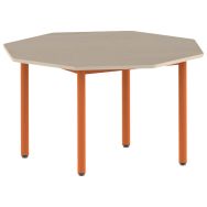 Table Carélie octogonale Ø 120 cm fixe 4 pieds stratifié - Mobidecor