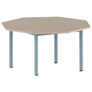 Table Carélie octogonale Ø 120 cm mobile 4 pieds stratifié - Mobidecor