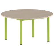 Table Carélie ronde Ø 120 cm fixe 4 pieds stratifié - Mobidecor