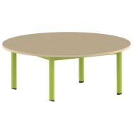 Table Carélie ronde Ø 120 cm mobile 4 pieds stratifié - Mobidecor