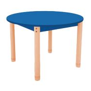 Table Classik ronde réglable T0 à T3 - bleu/hêtre