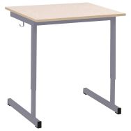 Table Dico réglable T3 à T6 - chants plaqués 70 x 50 cm gris alu