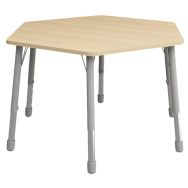 Table Eko hexagonale ø 140 cm réglable T1 à T3 - hêtre