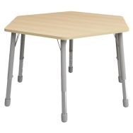Table Eko hexagonale ø 140 cm réglable T3 à T6 - hêtre