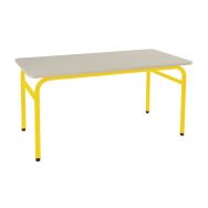 Table Elodie II 4 pieds 120x60cm T3 piètement jaune
