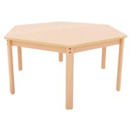 Table Ergo hexagonale T1 - T2 - T3 piètement bois hêtre