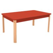 Table Ergo rectangulaire T3 - rouge/hêtre