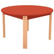 Table Ergo ronde T1 - T2 - T3 piètement bois hêtre