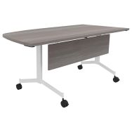 Table Eureka abattante angle droit intégré 170 voile fond - Buronomic
