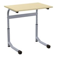 Table Forum plateau mélaminé beige chants  plaqués 70x50 Réglable 9006 gris