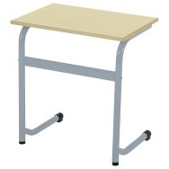 Table Forum plateau mélaminé beige chants  plaqués 70x50 T6 9006 gris