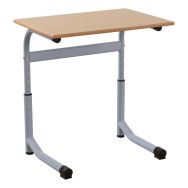 Table Forum plateau stratifié hêtre chants  alaisés 70x50 réglable 9006 gris