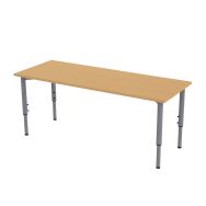 Table Géométra rectangulaire 130x50 cm mélaminé T1 à 4 Hêtre