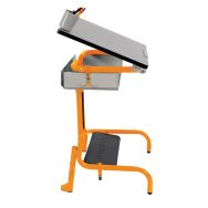 Table Hergon Dys roulettes plateau inclinable taille collège jaune 1003