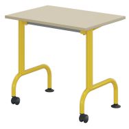 Table mobile 70x50 fixe mélaminé oeuf chants polypropylène - Mobidecor