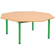 Table Lise 4 Pieds T6 Octogonale vert herbe