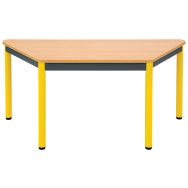 Table Lise 4 pieds tube - trapèze 120 x 60 x 60 cm - T1 - Jaune RAL 1023