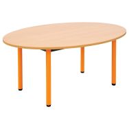 Table Lise 4 pieds tube ovale 120 x 90 cm T2 Orange