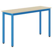 Table Lyra 130x40 cm T6 - 4 pieds mélaminé chants polypropylène coq oeuf/bleu
