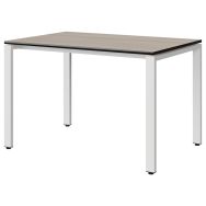 Table Malibu 120x80 cm T6 - 4P soudés - stratifié surmoulé - acacia/noir - blanc