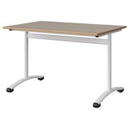 Table Malibu 120x80 cm T6 - DL - stratifié alaisé - chêne bardolino/blanc