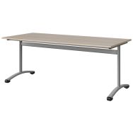 Table Malibu 180 x 80 cm T5 - dégagement latéral - stratifié ABS - acacia/gris