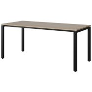 Table Malibu 180 x 80 cm T6 - 4P soudés - stratifié ABS - chêne bardolino/noir