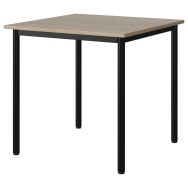 Table Malibu 80 x 80 cm T6 - 4P - stratifié ABS - chêne bardolino/noir