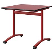 Table Malibu 80 x 80 cm T6 - DL - stratifié surmoulé - rouge/noir - rouge