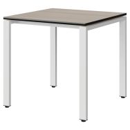 Table Malibu 80 x 80cm T6 - 4P soudés - stratifié surmoulé - acacia/noir - blanc