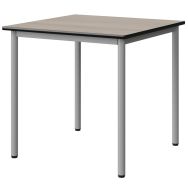 Table Malibu 80x80cm T6 - 4P - stra antibruit surmoulé - acacia/noir - gris