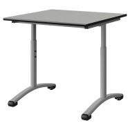 Table Malibu 80x80cm régl. T3 à T6 - DL stra isoson surm gris 1400/noir - gris