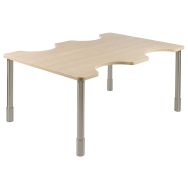 Table PMR réglable 162 x 110 cm stratifié - érable/gris