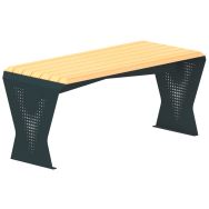 Table Prism 1,69 m robinier/acier - Tolerie Forezienne