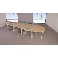 Table Universalis Carré 100X100 Plateau Chêne piètement 9016 Blanc