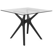 Table VELA S 90 x 90 cm verre/polypropylène/alu - Resol