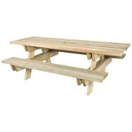 Table bancs Bréhat L 200 x 150 H 75 cm - à poser - pin traité