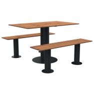 Table bancs MOKA bois/métal - Buton Design