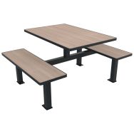 Table bancs ORPIN PMR rectangle monobloc bois/métal - Buton Design