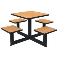Table bancs ORPIN carrée bois/métal - Buton Design