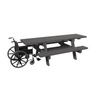 Table bancs Parc  montée pour Personnes à Mobilité Réduite coloris gris
