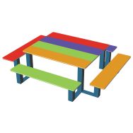 Table bancs arc en ciel HPDE 1,25 m - à poser - Procity